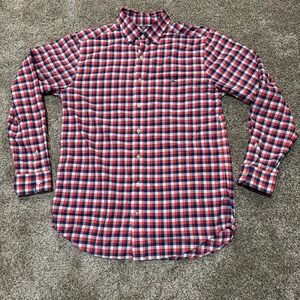 Vineyard Vines Tucker Button Down Shirt Mens Medium Red Blue Plaid Classic Fit